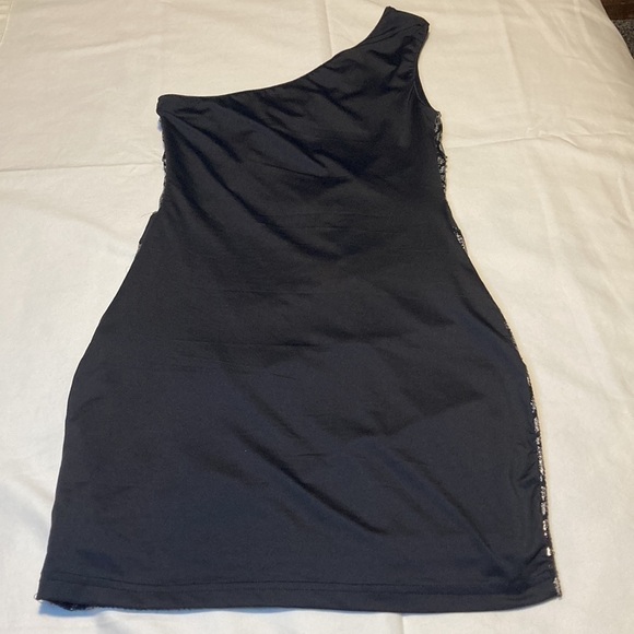 Forever 21 Little Cheetah Patterned One Shoulder Sparkly Dress, Size S/P - Picture 2 of 8